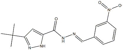 3-tert-butyl-N'-{3-nitrobenzylidene}-1H-pyrazole-5-carbohydrazide 구조식 이미지
