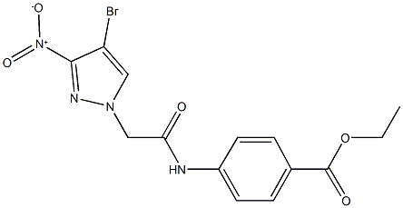 ethyl 4-[({4-bromo-3-nitro-1H-pyrazol-1-yl}acetyl)amino]benzoate 구조식 이미지