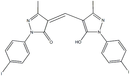 4-{[5-hydroxy-1-(4-iodophenyl)-3-methyl-1H-pyrazol-4-yl]methylene}-2-(4-iodophenyl)-5-methyl-2,4-dihydro-3H-pyrazol-3-one 구조식 이미지