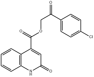 2-(4-chlorophenyl)-2-oxoethyl 2-hydroxy-4-quinolinecarboxylate 구조식 이미지