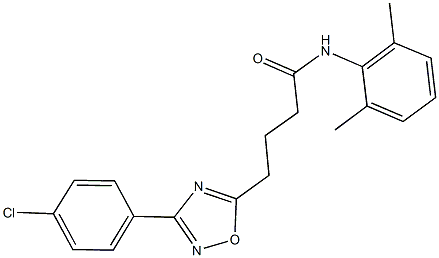 4-[3-(4-chlorophenyl)-1,2,4-oxadiazol-5-yl]-N-(2,6-dimethylphenyl)butanamide 구조식 이미지