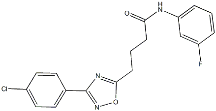 4-[3-(4-chlorophenyl)-1,2,4-oxadiazol-5-yl]-N-(3-fluorophenyl)butanamide 구조식 이미지