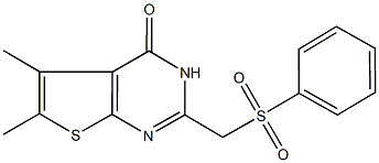 5,6-dimethyl-2-[(phenylsulfonyl)methyl]thieno[2,3-d]pyrimidin-4(3H)-one 구조식 이미지