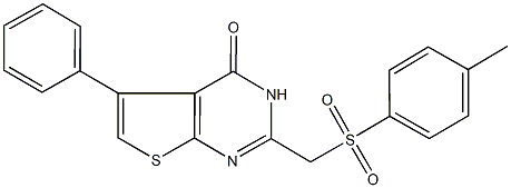 2-{[(4-methylphenyl)sulfonyl]methyl}-5-phenylthieno[2,3-d]pyrimidin-4(3H)-one Structure