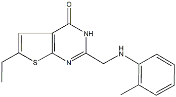 6-ethyl-2-(2-toluidinomethyl)thieno[2,3-d]pyrimidin-4(3H)-one 구조식 이미지