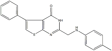 5-phenyl-2-(4-toluidinomethyl)thieno[2,3-d]pyrimidin-4(3H)-one 구조식 이미지