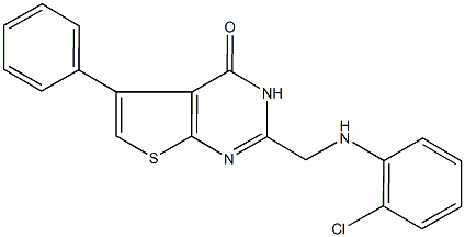 2-[(2-chloroanilino)methyl]-5-phenylthieno[2,3-d]pyrimidin-4(3H)-one Structure