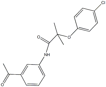 N-(3-acetylphenyl)-2-(4-chlorophenoxy)-2-methylpropanamide 구조식 이미지