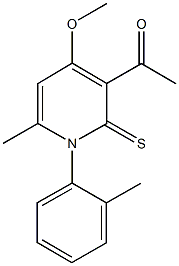 1-[4-methoxy-6-methyl-1-(2-methylphenyl)-2-thioxo-1,2-dihydro-3-pyridinyl]ethanone 구조식 이미지