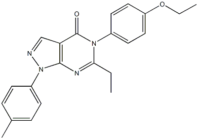 5-(4-ethoxyphenyl)-6-ethyl-1-(4-methylphenyl)-1,5-dihydro-4H-pyrazolo[3,4-d]pyrimidin-4-one Structure