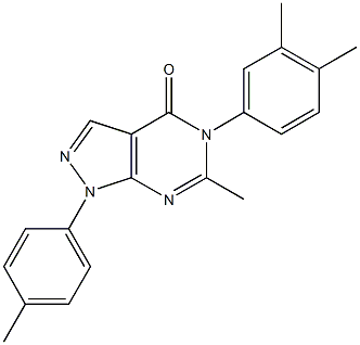 5-(3,4-dimethylphenyl)-6-methyl-1-(4-methylphenyl)-1,5-dihydro-4H-pyrazolo[3,4-d]pyrimidin-4-one Structure