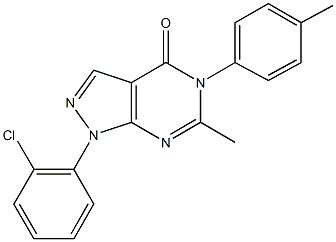 1-(2-chlorophenyl)-6-methyl-5-(4-methylphenyl)-1,5-dihydro-4H-pyrazolo[3,4-d]pyrimidin-4-one Structure