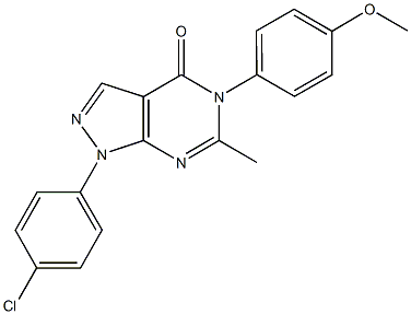 1-(4-chlorophenyl)-5-(4-methoxyphenyl)-6-methyl-1,5-dihydro-4H-pyrazolo[3,4-d]pyrimidin-4-one Structure