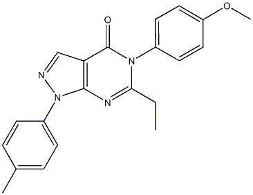 6-ethyl-5-(4-methoxyphenyl)-1-(4-methylphenyl)-1,5-dihydro-4H-pyrazolo[3,4-d]pyrimidin-4-one Structure