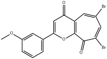 6,8-dibromo-2-(3-methoxyphenyl)cyclohepta[b]pyran-4,9-dione Structure