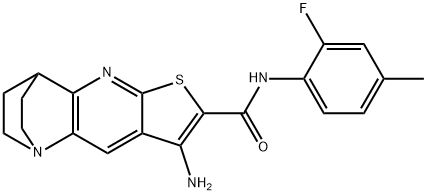5-amino-N-(2-fluoro-4-methylphenyl)-7-thia-1,9-diazatetracyclo[9.2.2.0~2,10~.0~4,8~]pentadeca-2(10),3,5,8-tetraene-6-carboxamide Structure