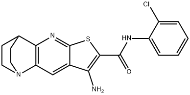 8-amino-N-(2-chlorophenyl)-1,2,3,4-tetrahydro-1,4-ethanothieno[2,3-b][1,5]naphthyridine-7-carboxamide 구조식 이미지