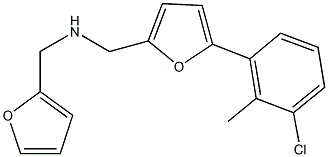 N-{[5-(3-chloro-2-methylphenyl)-2-furyl]methyl}-N-(2-furylmethyl)amine Structure