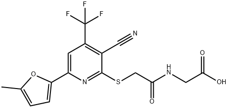 [({[3-cyano-6-(5-methyl-2-furyl)-4-(trifluoromethyl)-2-pyridinyl]sulfanyl}acetyl)amino]acetic acid Structure