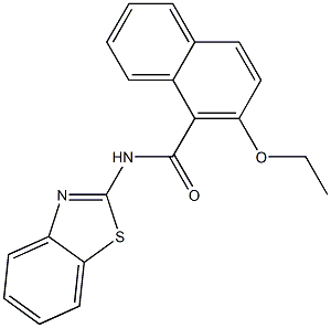 N-(1,3-benzothiazol-2-yl)-2-ethoxy-1-naphthamide 구조식 이미지