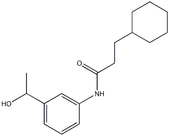 3-cyclohexyl-N-[3-(1-hydroxyethyl)phenyl]propanamide Structure