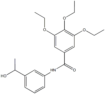 3,4,5-triethoxy-N-[3-(1-hydroxyethyl)phenyl]benzamide 구조식 이미지