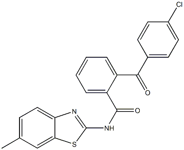 2-(4-chlorobenzoyl)-N-(6-methyl-1,3-benzothiazol-2-yl)benzamide Structure