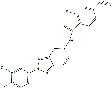 N-[2-(3-chloro-4-methylphenyl)-2H-1,2,3-benzotriazol-5-yl]-4-cyano-2-fluorobenzamide 구조식 이미지