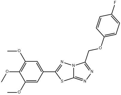 3-[(4-fluorophenoxy)methyl]-6-(3,4,5-trimethoxyphenyl)[1,2,4]triazolo[3,4-b][1,3,4]thiadiazole 구조식 이미지