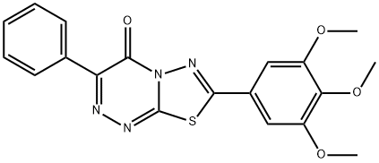 3-phenyl-7-(3,4,5-trimethoxyphenyl)-4H-[1,3,4]thiadiazolo[2,3-c][1,2,4]triazin-4-one 구조식 이미지