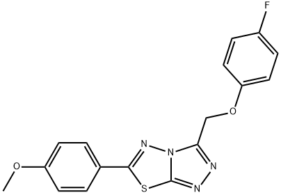 3-[(4-fluorophenoxy)methyl]-6-(4-methoxyphenyl)[1,2,4]triazolo[3,4-b][1,3,4]thiadiazole 구조식 이미지