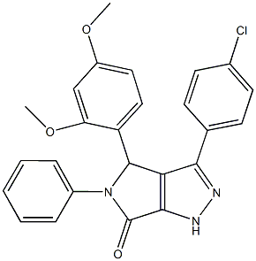 3-(4-chlorophenyl)-4-(2,4-dimethoxyphenyl)-5-phenyl-4,5-dihydropyrrolo[3,4-c]pyrazol-6(1H)-one Structure