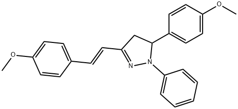 5-(4-methoxyphenyl)-3-[2-(4-methoxyphenyl)vinyl]-1-phenyl-4,5-dihydro-1H-pyrazole 구조식 이미지