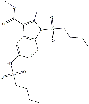 methyl 1-(butylsulfonyl)-5-[(butylsulfonyl)amino]-2-methyl-1H-indole-3-carboxylate Structure