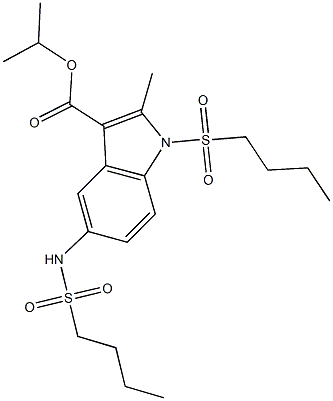 isopropyl 1-(butylsulfonyl)-5-[(butylsulfonyl)amino]-2-methyl-1H-indole-3-carboxylate Structure