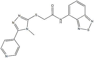 N-(2,1,3-benzothiadiazol-4-yl)-2-{[4-methyl-5-(4-pyridinyl)-4H-1,2,4-triazol-3-yl]sulfanyl}acetamide Structure