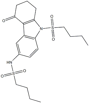 N-[9-(butylsulfonyl)-4-oxo-2,3,4,9-tetrahydro-1H-carbazol-6-yl]-1-butanesulfonamide Structure