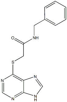 N-benzyl-2-(9H-purin-6-ylsulfanyl)acetamide 구조식 이미지