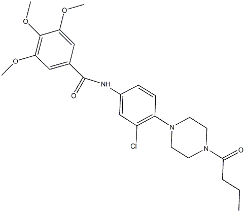 N-[4-(4-butyryl-1-piperazinyl)-3-chlorophenyl]-3,4,5-trimethoxybenzamide 구조식 이미지