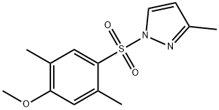 2,5-dimethyl-4-[(3-methyl-1H-pyrazol-1-yl)sulfonyl]phenyl methyl ether Structure