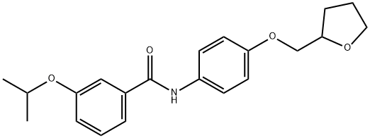 3-isopropoxy-N-[4-(tetrahydro-2-furanylmethoxy)phenyl]benzamide 구조식 이미지