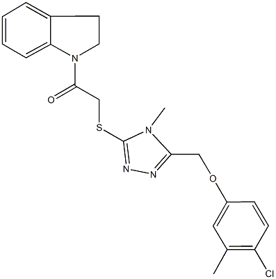 4-chloro-3-methylphenyl (5-{[2-(2,3-dihydro-1H-indol-1-yl)-2-oxoethyl]sulfanyl}-4-methyl-4H-1,2,4-triazol-3-yl)methyl ether Structure