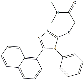 N,N-dimethyl-2-{[5-(1-naphthyl)-4-phenyl-4H-1,2,4-triazol-3-yl]sulfanyl}acetamide 구조식 이미지