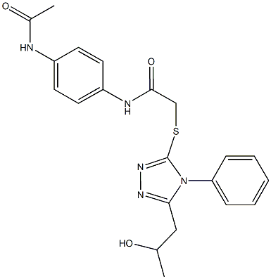 N-[4-(acetylamino)phenyl]-2-{[5-(2-hydroxypropyl)-4-phenyl-4H-1,2,4-triazol-3-yl]sulfanyl}acetamide Structure