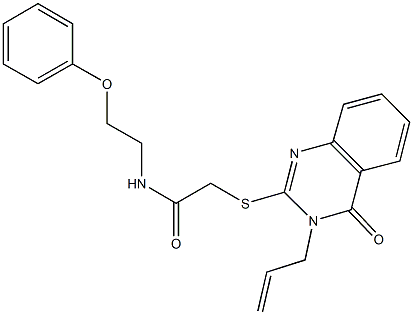 2-[(3-allyl-4-oxo-3,4-dihydro-2-quinazolinyl)sulfanyl]-N-(2-phenoxyethyl)acetamide 구조식 이미지