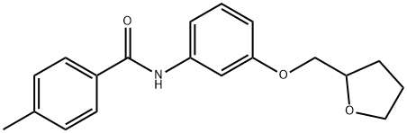 4-methyl-N-[3-(tetrahydro-2-furanylmethoxy)phenyl]benzamide 구조식 이미지