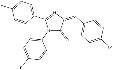5-(4-bromobenzylidene)-3-(4-fluorophenyl)-2-(4-methylphenyl)-3,5-dihydro-4H-imidazol-4-one 구조식 이미지