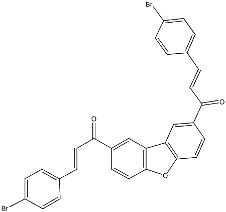 3-(4-bromophenyl)-1-{8-[3-(4-bromophenyl)acryloyl]dibenzo[b,d]furan-2-yl}-2-propen-1-one 구조식 이미지