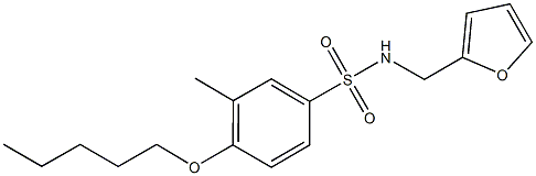 N-(2-furylmethyl)-3-methyl-4-(pentyloxy)benzenesulfonamide Structure