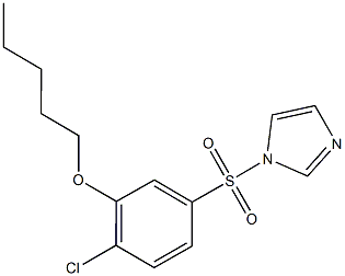 2-chloro-5-(1H-imidazol-1-ylsulfonyl)phenyl pentyl ether Structure
